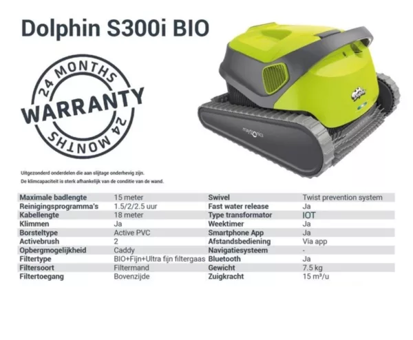 Dolphin S300i Bio Zwembadrobot – IOT Always Connected voor Bio- en Natuurzwembaden - Afbeelding 3